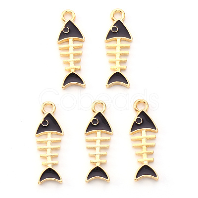 Light Gold Plated Alloy Enamel Pendants X-ENAM-R136-14B-1