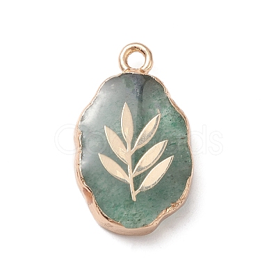 Natural Green Strawberry Quartz Pendants X-G-K333-01G-1