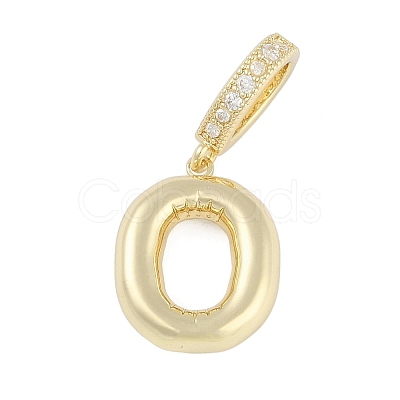 Brass Micro Pave Clear Cubic Zirconia Pendants KK-M289-01O-G-1