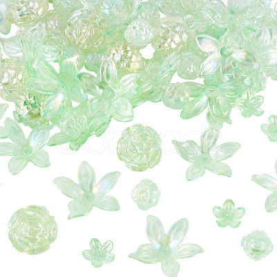 94Pcs 4 Styles Transparent Acrylic Beads TACR-TA0001-84-1