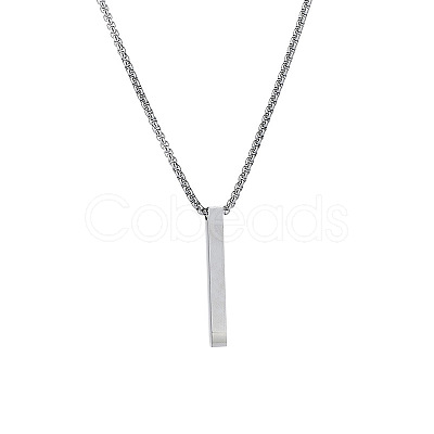 Cuboid 201 Stainless Steel Pendant Necklaces for Men FS-WGBE4EC-01-1