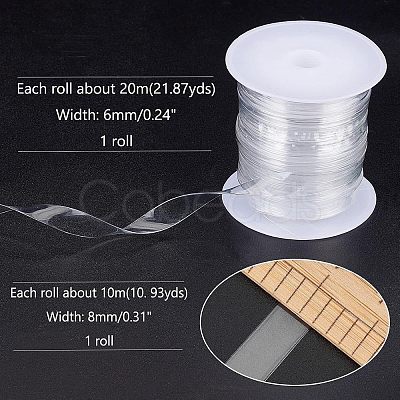 Nbeads 2 Rolls 2 Style Polyurethane Transparent Straps DIY-NB0006-71-1