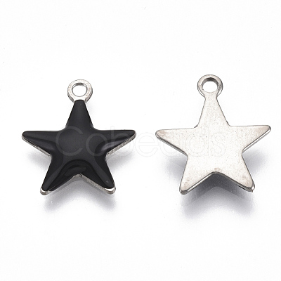 201 Stainless Steel Enamel Charms X-STAS-N088-14-1