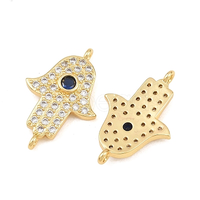 Brass Micro Pave Marine Blue Cubic Zirconia Connector Charms CU-CBAB719-07G-E-1