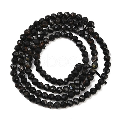 Natural Black Tourmaline Beads Strands X-G-D320-A04-3mm-02-1