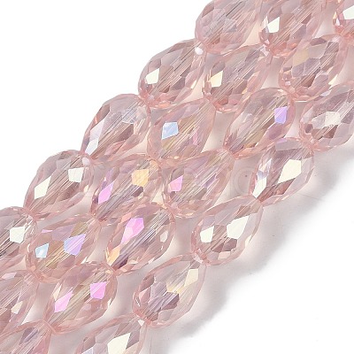 Transparent Electroplate Glass Beads Strands EGLA-N013-T6mm-B18-1
