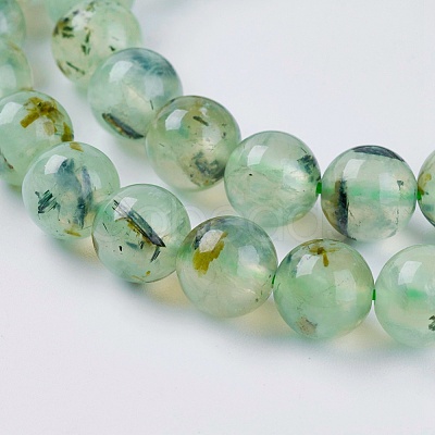 Natural Prehnite Beads Strands G-G457-8mm-03-1