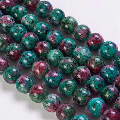 Synthetic Ruby in Zoisite Beads Strands G-K254-05-8mm-1