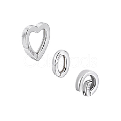 3Pcs 3 Styles 925 Sterling Silver Spring Gate Rings STER-PH0003-52-1