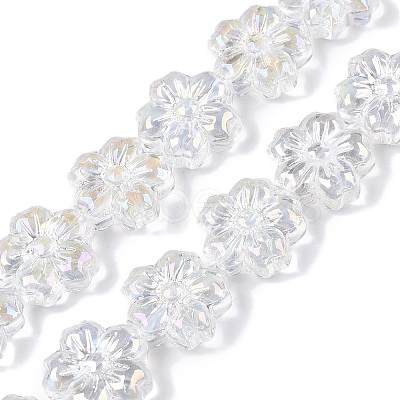Transparent Electroplate Glass Beads Strands EGLA-N012-17-1