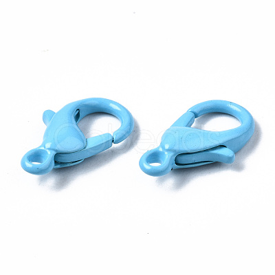 Spray Painted Eco-Friendly Alloy Lobster Claw Clasps X-PALLOY-T080-06E-NR-1