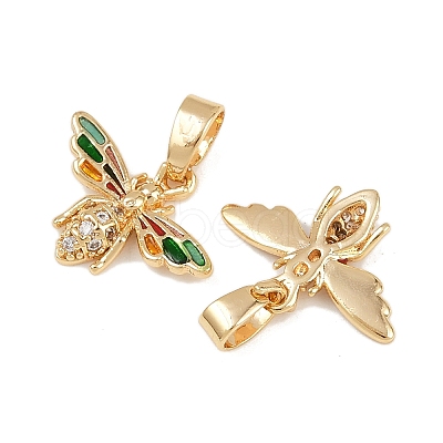 Brass Micro Pave Cubic Zirconia Pendants KK-F908-01G-A01-1