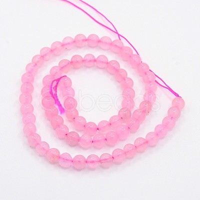 Natural Rose Quartz Round Bead Strands X-G-E252-02-6mm-1