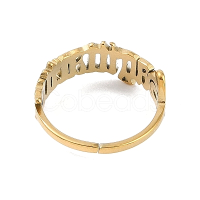 Ion Plating(IP) 304 Stainless Steel Constellation Open Cuff Ring for Women RJEW-C097-01G-06-1