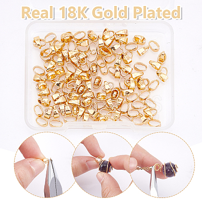 150Pcs Brass Snap on Bails KK-UN0002-70-1