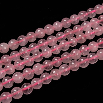 Natural Rose Quartz Beads Strands G-L104-6mm-01-1