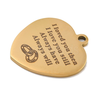 Valentine's Day PVD Vacuum Plating 201 Stainless Steel Pendants STAS-L079-24G-03-1