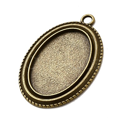 Tibetan Style Zinc Alloy Pendant Cabochon Settings TIBEP-M004-01AB-NR-1