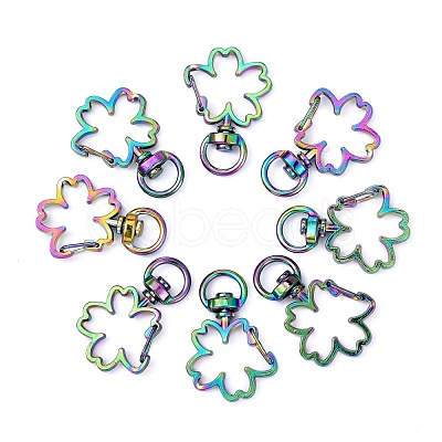 Zinc Alloy Swivel Lobster Clasps PALLOY-WH0070-98M-1