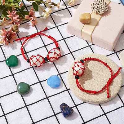 Adjustable Braided Nylon Cord Macrame Pouch Bracelet Making AJEW-SW00013-07-1