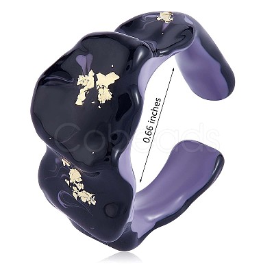 Glitter Enamel Twist Wave Open Cuff Ring JR923A-1