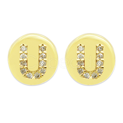 Brass Micro Pave Clear Cubic Zirconia Beads KK-T030-LA843-UX3-1