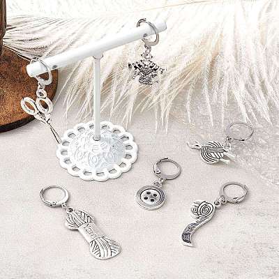 Sewing Theme Alloy Multifunction Pendant Decorations HJEW-CJ00004-1