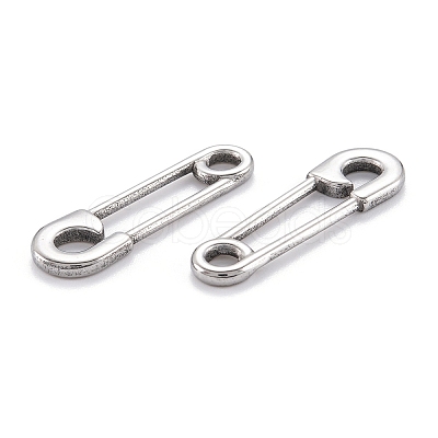 Non-Tarnish 304 Stainless Steel Safety Pin Pendant Charms X-STAS-M291-12P-1