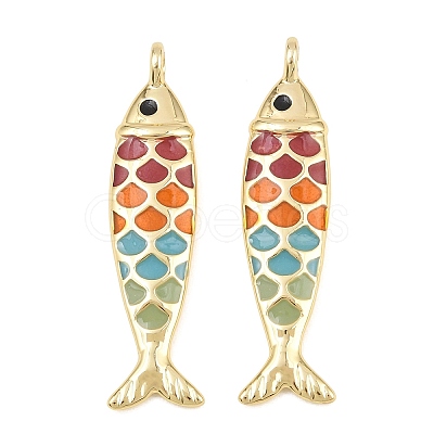 Brass Enamel Pendants KK-CBA3297-05C-G-1