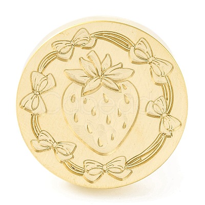 Golden Tone Round Wax Seal Brass Stamp Heads AJEW-Z034-01G-08-1