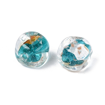 Handmade Gold & Silver Foil Glass Beads FOIL-Q003-01F-1