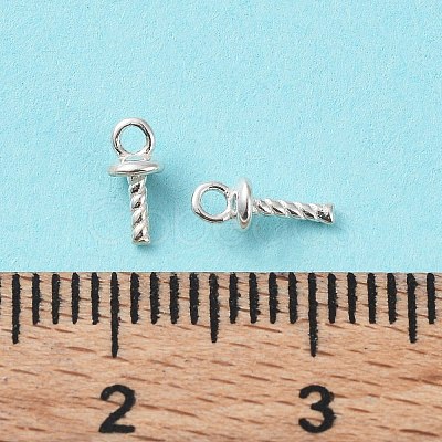 925 Sterling Silver Cup Pearl Peg Bails Pin Pendants STER-F053-01S-1