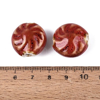 Windmill Spiral Pattern Vintage Handmade Porcelain Beads PORC-N013-19-04-1