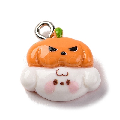 Halloween Theme Opaque Resin Pendants RESI-D075-02F-1