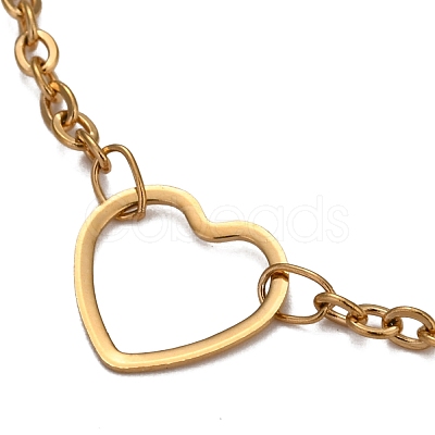 304 Stainless Steel Cable Chain Anklets AJEW-H104-04G-1