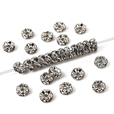 Brass Rhinestone Spacer Beads RSB031NF-01K-1