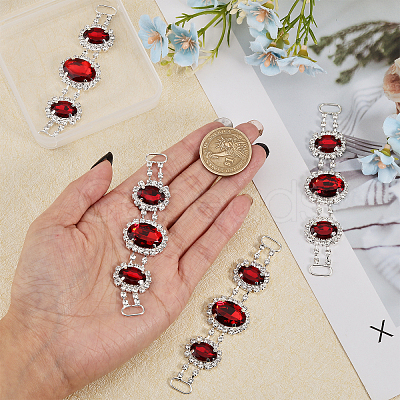 4Pcs Silver Plated Brass Rhinestone Connector Charms RB-CA0001-05A-1