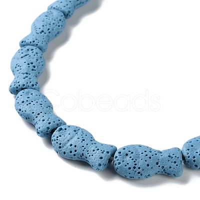 Fish Dyed Natural Lava Rock Beads Strands G-O126-01A-01-1
