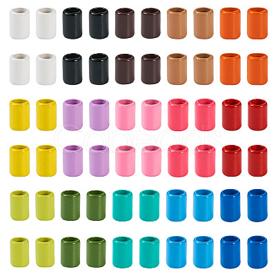 120Pcs 15 Colors Column Rack Plating Spray Painted Alloy Beads for Jewelry Making FIND-TA0002-74-1