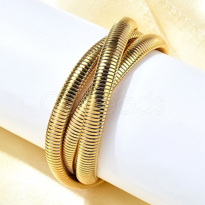 304 Stainless Steel Stretch Bracelets BJEW-A031-01A-G-1