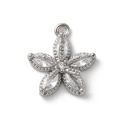 Brass Micro Pave Cubic Zirconia Charms KK-D371-04F-P-1