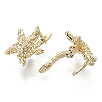 Brass Hoop Earring Findings with Latch Back Closure X-KK-S348-508-NF-1
