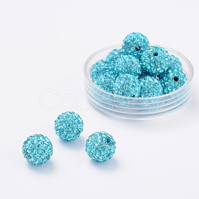 Grade A Rhinestone Pave Disco Ball Beads RB-Q102-10-1