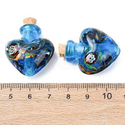 Handmade Lampwork Perfume Bottle Pendants LAMP-H072-02E-1