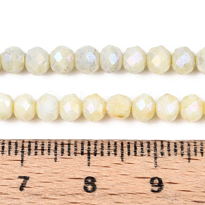 Anti-Tarnish Electroplate Rondelle Glass Beads Strands LS-EGLA-T021-4mm-17-04-1