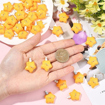Opaque Resin Cabochons RESI-YW0005-38-1-1