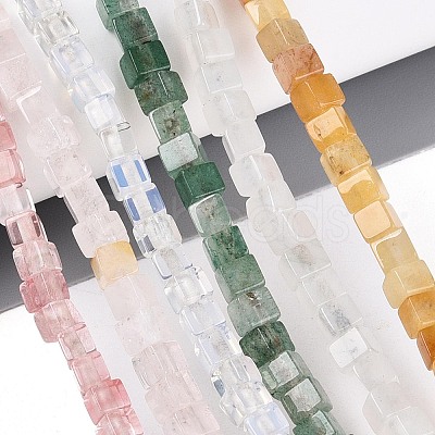 Natural & Synthetic Mixed Gemstone Beads Strands G-T143-34M-1
