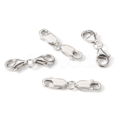 4 Sets 2 Styles Double 925 Sterling Silver Lobster Claw Clasps FIND-TA0002-22-1