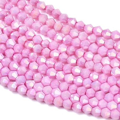 Electroplate Bicone Glass Beads Strands GL-T021-2.5x3mm-16-22-1