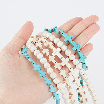 6 Styles Synthetic Turquoise Beads Strands Sets TURQ-GO0001-01-1